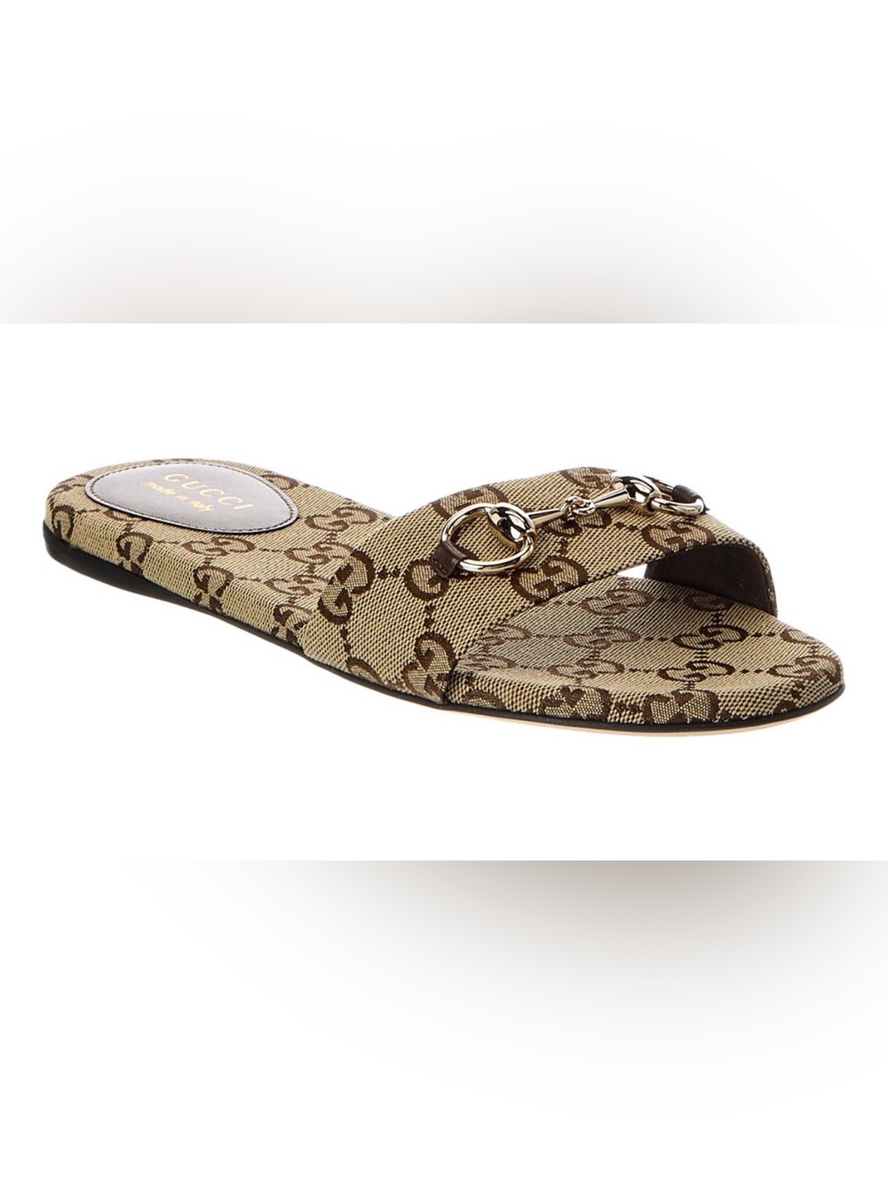 Gucci Horsebit GG Canvas Sandal Slides